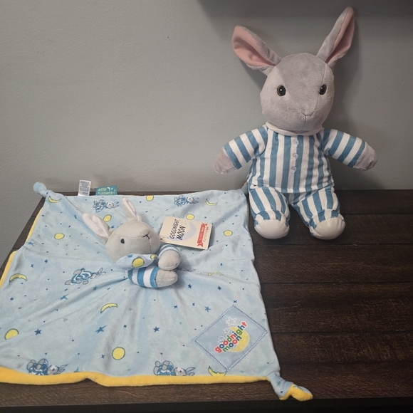 Goodnight Moon Baby Lovey And Bunny Security Blanket Satin Plush Kohls Cares - Picture 1 of 15